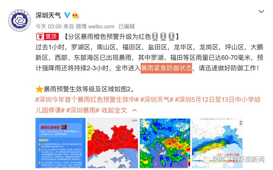 深圳市携创高级技工学校――今年首个暴雨红色预警！强降雨模式，我们应该如何应对？